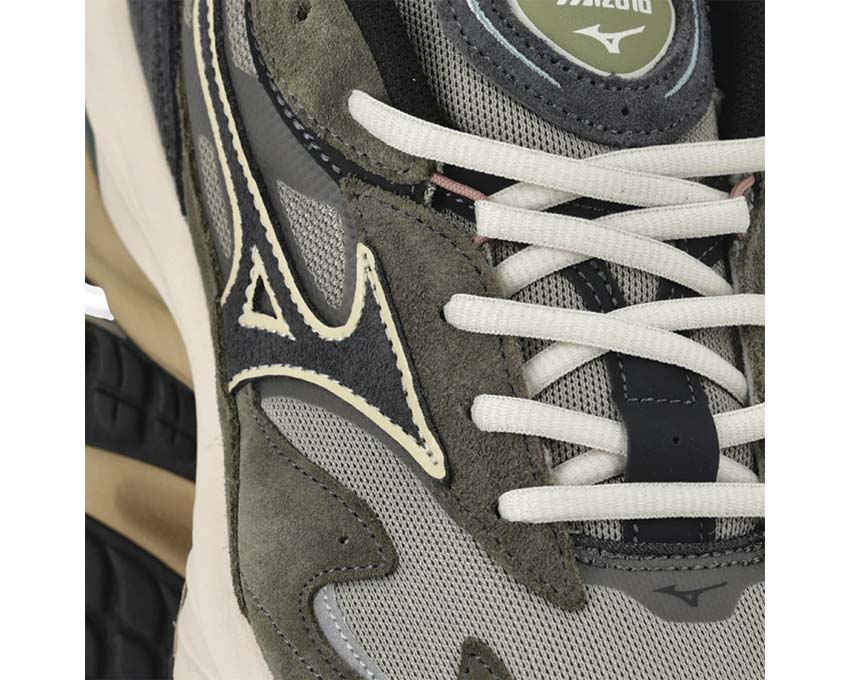Mizuno Wave Rider β Vintage Khaki Black Sand Grape vue latérale — coloris vintage