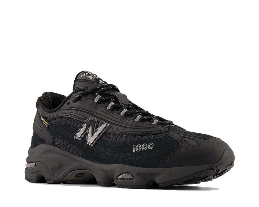 New Balance 1000 Cordura Black vue latérale — tige Cordura noir monochrome