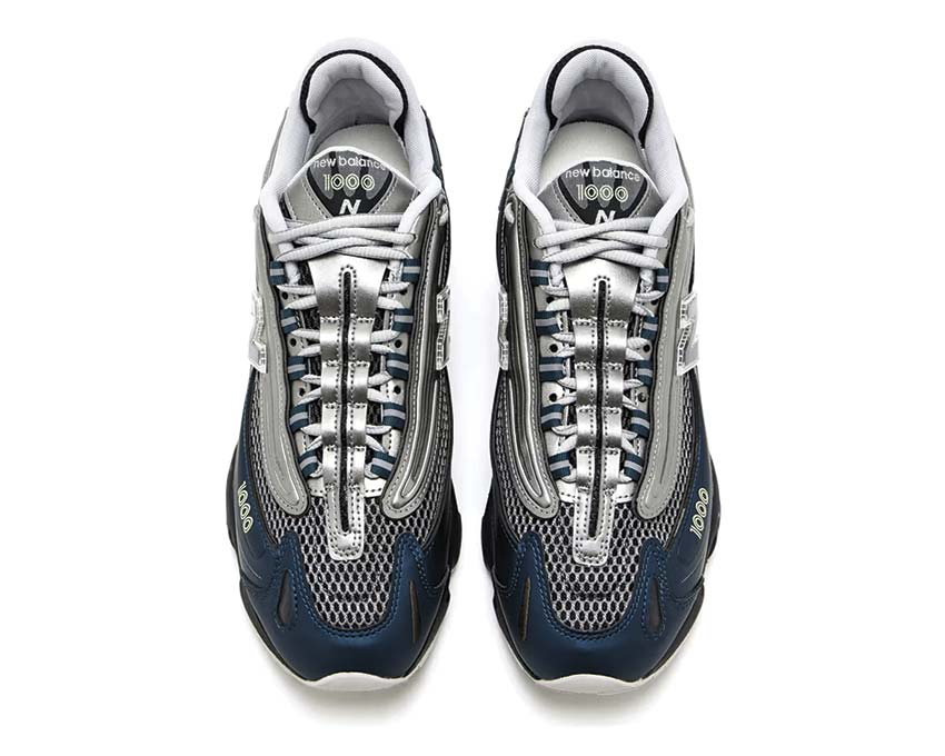 New Balance 1000 Deep Ocean sole — sculpted EVA deep blue trail grip