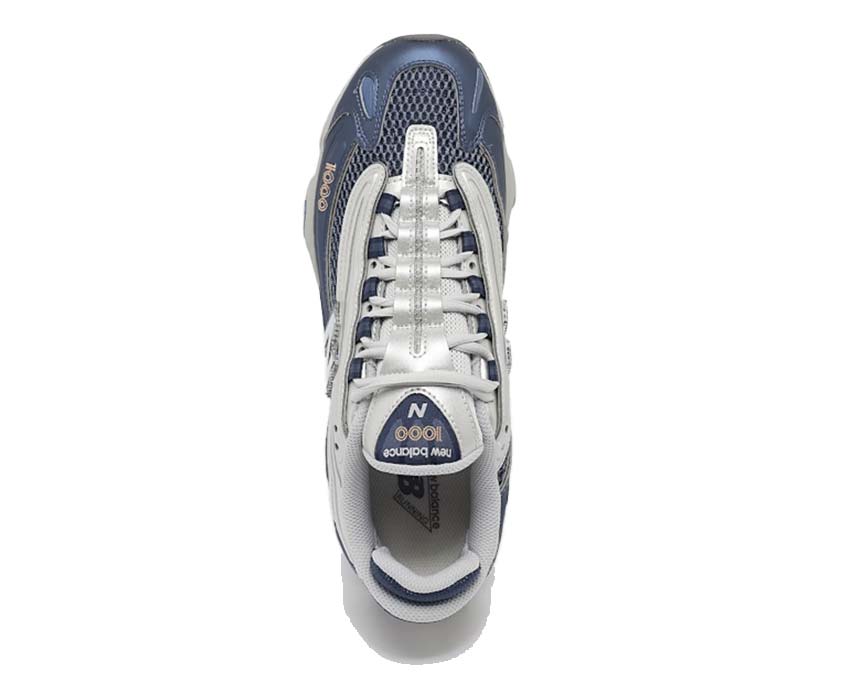 New Balance 1000 Vintage Indigo — vista 3/4 trasera talón reforzado