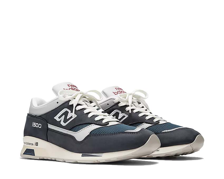New Balance 1500 Made in UK Total Eclipse Indian Teal vue latérale — cuir premium UK