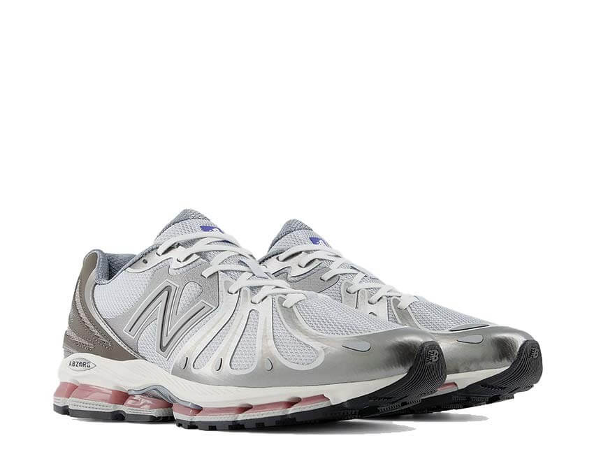 New Balance 1890 Dark Silver Metallic vue latérale — tige mesh reflets argentés