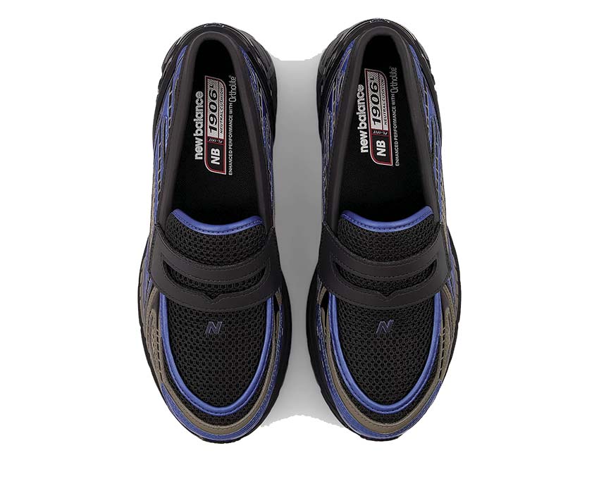 New Balance 1906L Blue Gemstone détail — upper cuir bleu