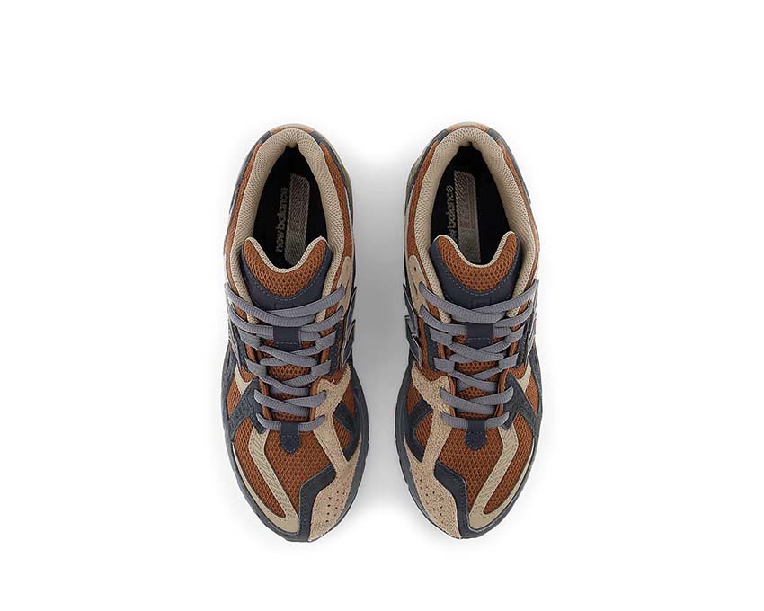 New Balance 1906N Rich Oak détail — cuir nubuck texturé