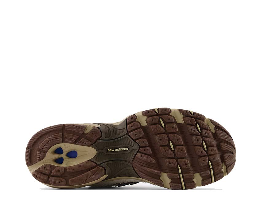 New Balance 530 Linen Incense Flat Taupe Detail — natürliche Beige-Farbpalette