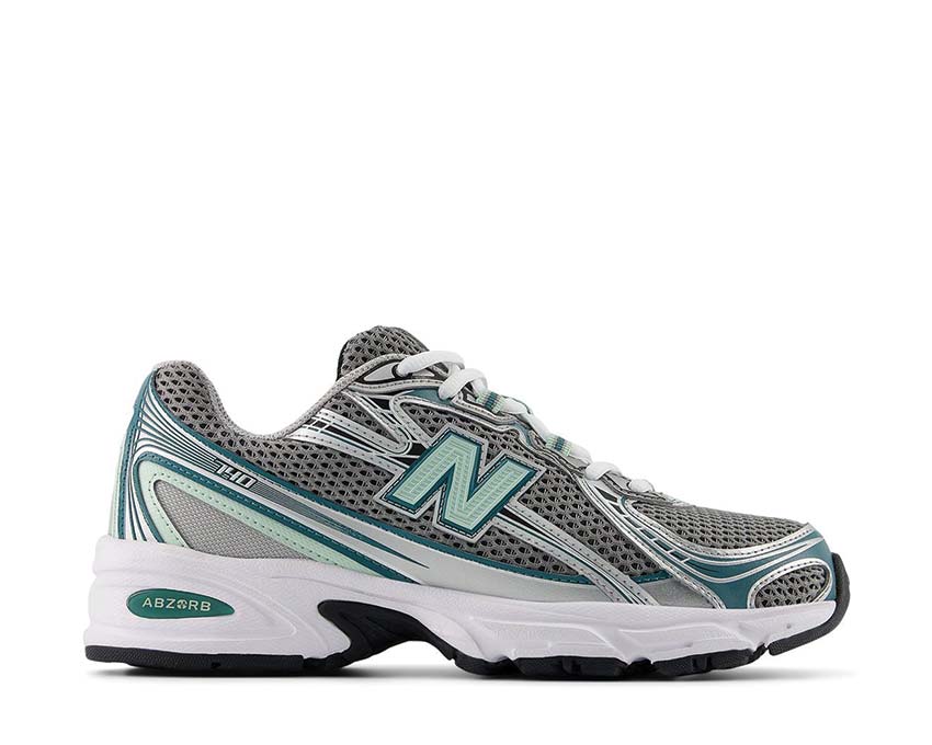 New Balance 740 Silver Metallic Green — zapatilla mujer ligera y retro