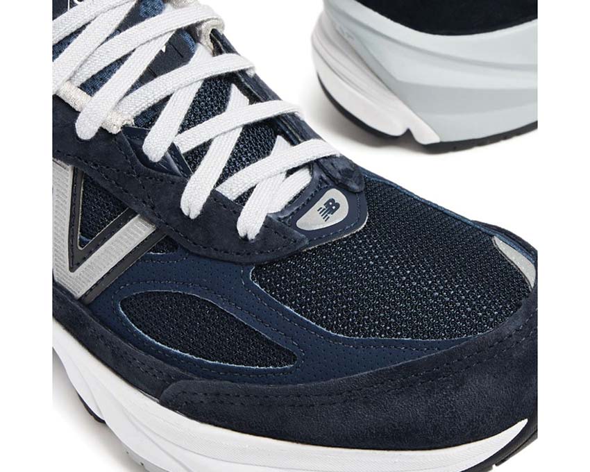 New Balance 990v6 Navy Made in USA W détail — broderie USA logo N navy