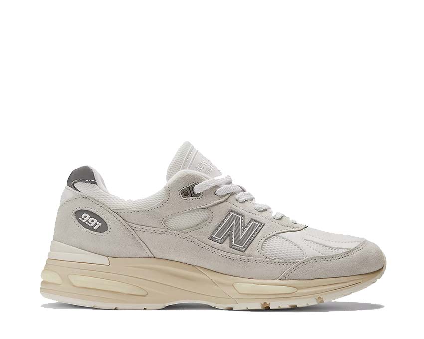 New Balance 991v2 Made in UK Wind Chime White Frozen Dew — sneaker unisexe artisanat anglais