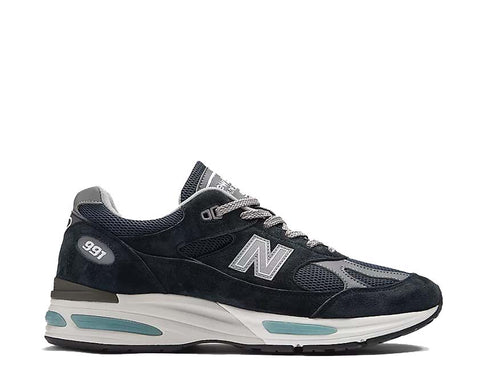 New Balance 991v2 Made in UK Dark Navy — Herren Sneaker Leder Wildleder Premium