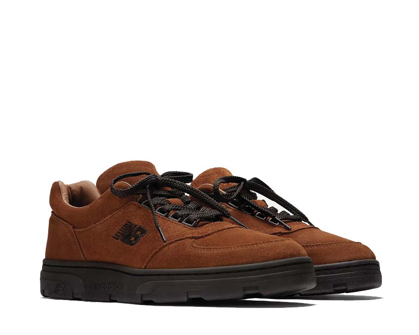 New Balance Allerdale Made in UK Brown vue latérale — tige cuir pleine fleur durable