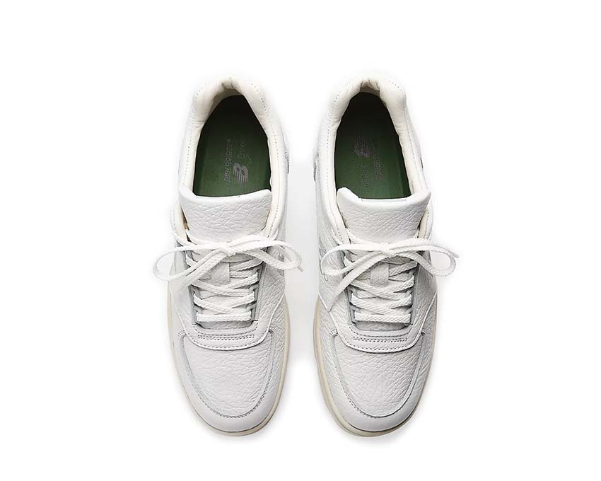 New Balance Allerdale White detail — MADE IN UK heel embroidery