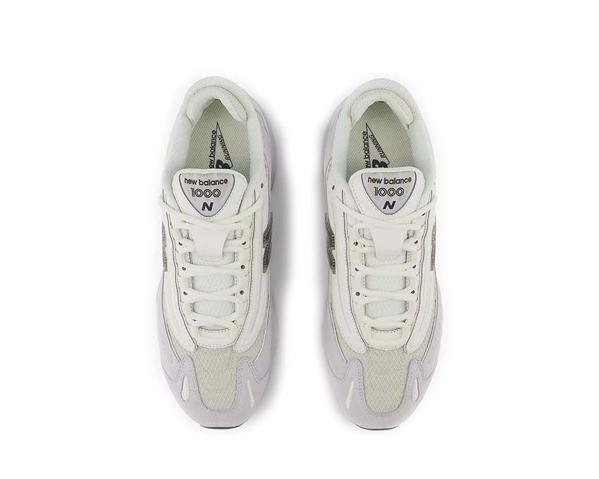 New Balance 1000 Pearl Grey détail — finitions premium gris perlé