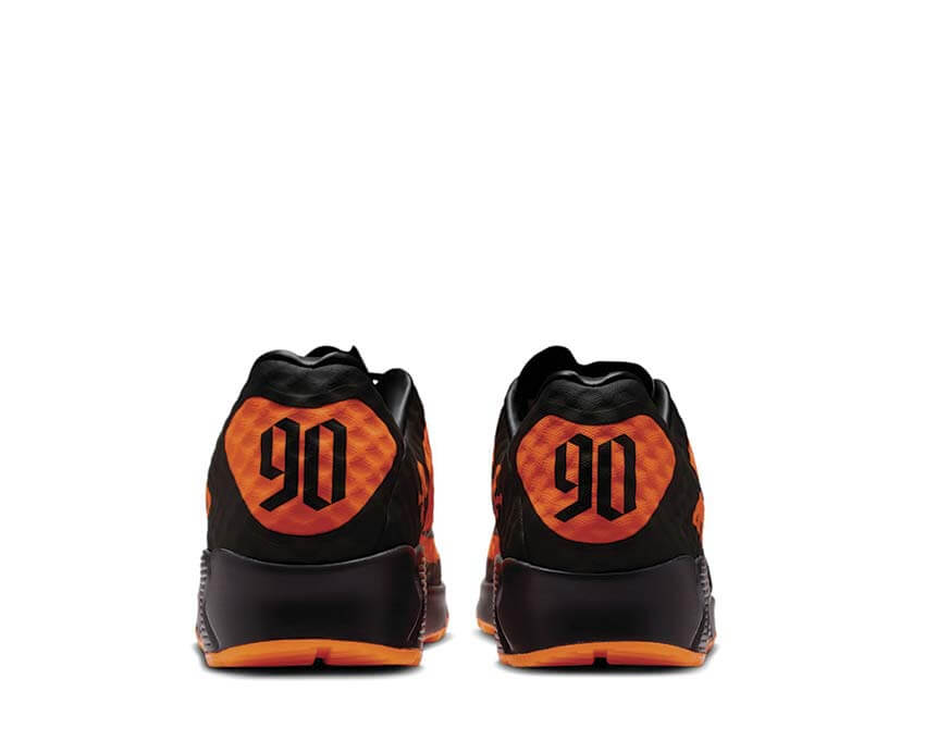 Nike Air Max 90 Hypervenom détail — Swoosh coloré orange football inspiré