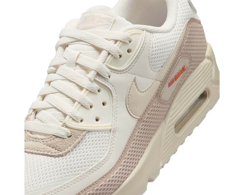 Nike Air Max 90 Premium Phantom vue latérale — tige cuir et textile gris