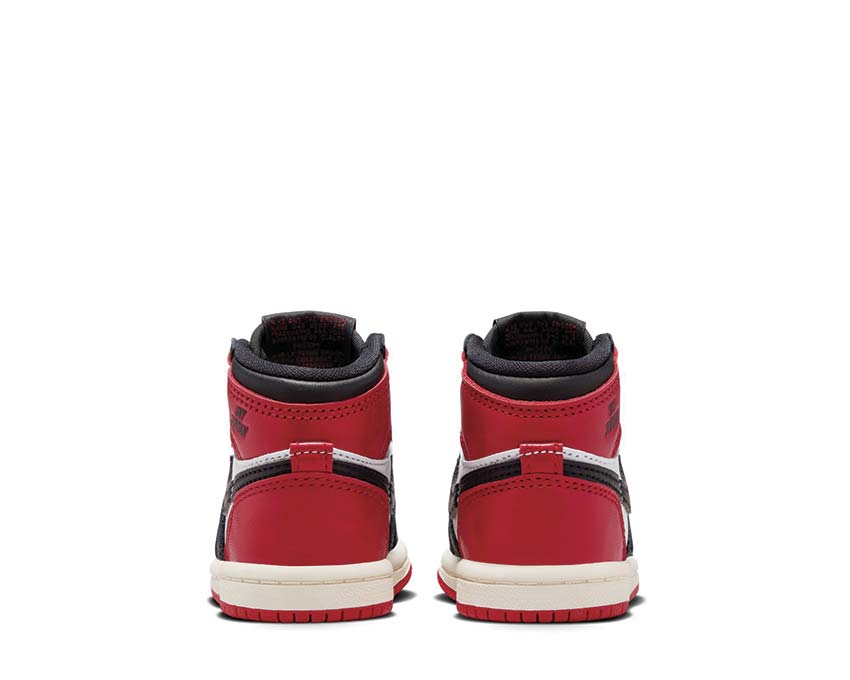 Jordan 1 Retro High OG Black Toe TD détail — cuir perforé Black Toe enfant