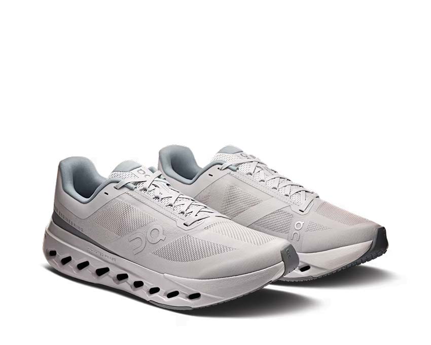 On Cloudsurfer Next Glacier side view — flexible upper men's running shoe