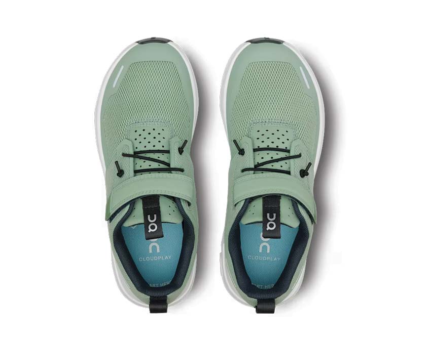 On Cloud Play Sage Kids — sneakers enfant CloudTec biométrie Sage/White