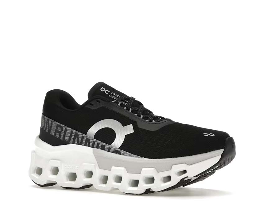 On Cloudmonster 2 W Black/Frost vue latérale — profil amorti femme