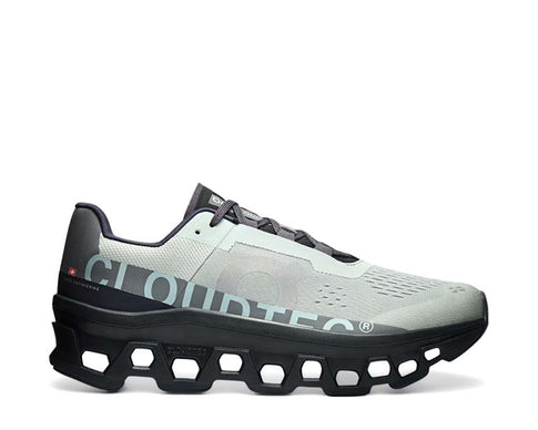 On Cloudmonster Glacier/Black — Herren-Laufschuh CloudTec-Dämpfung Langstrecke