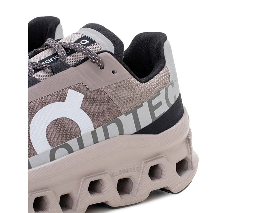 On Cloudmonster W Cinder/Fog détail — tige mesh running femme