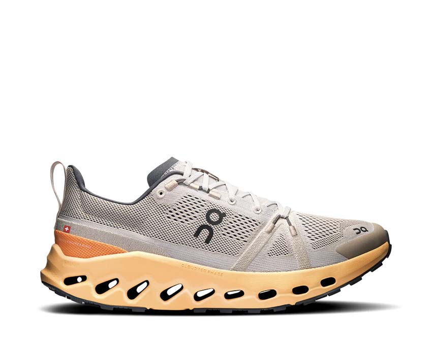 On Cloudsurfer Trail Silver/Blonde — trail léger homme semelle Missiongrip