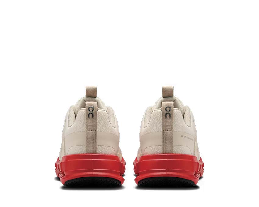 On Cloudswift Desert Red Kids — chaussure running enfant CloudTec mesh lacets