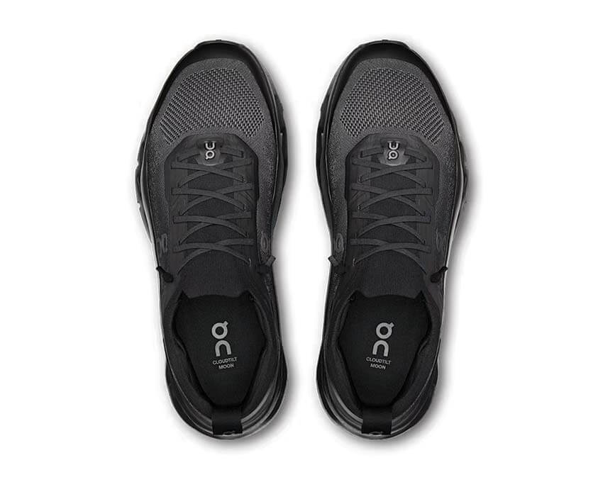 Cloudtilt Moon W Black / Black — détail coupe chaussette textile suisse