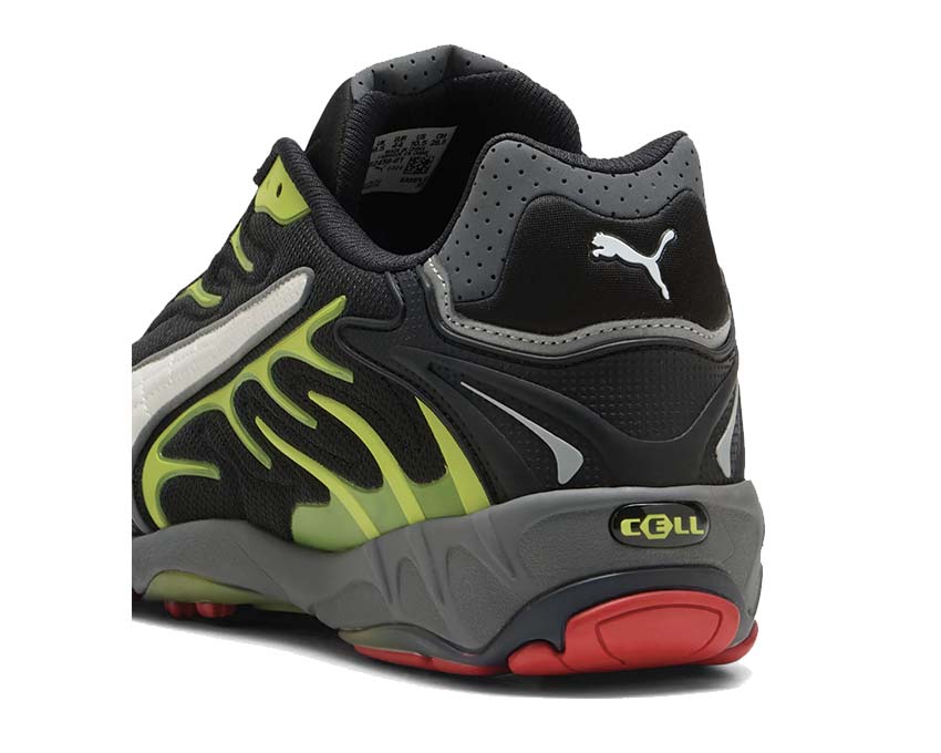 Puma x ASAP ROCKY Inhale Mesh Black White Lime semelle — semelle épaisse