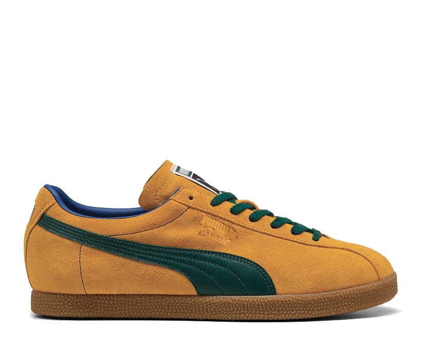 Puma Brasil Tangerine Dark Myrtle — sneaker unisexe cuir football rétro
