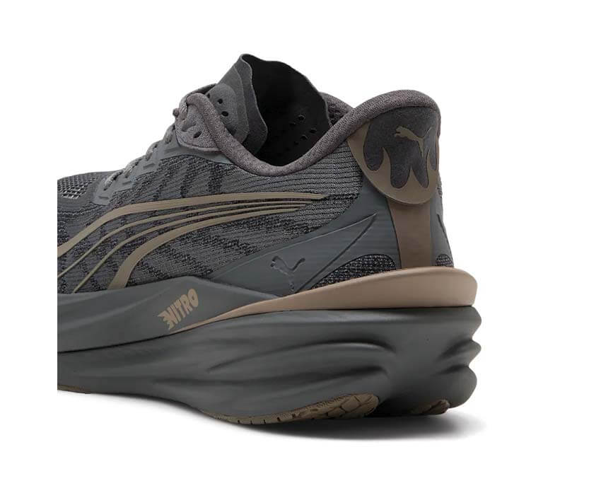 Puma Deviate Nitro 4 Bleu détail — détail logo Puma Deviate Nitro 4 slate sky