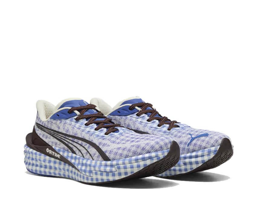 Puma Deviate Nitro 4 Check Bleu semelle — semelle Nitro bleu royal performance