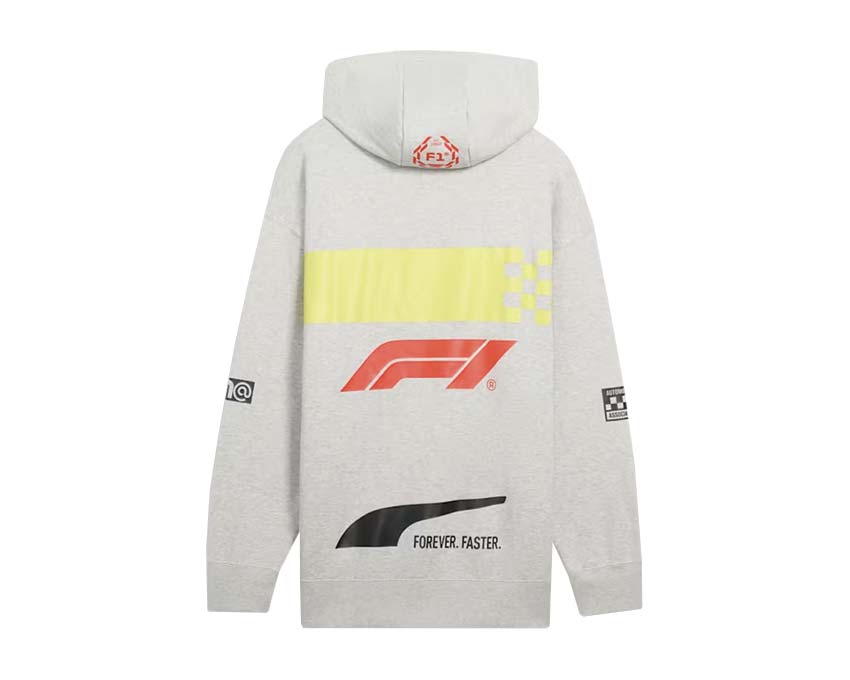 Puma F1 Racing Motorsport Hoodie Gray dos — dos hoodie F1 gris chiné