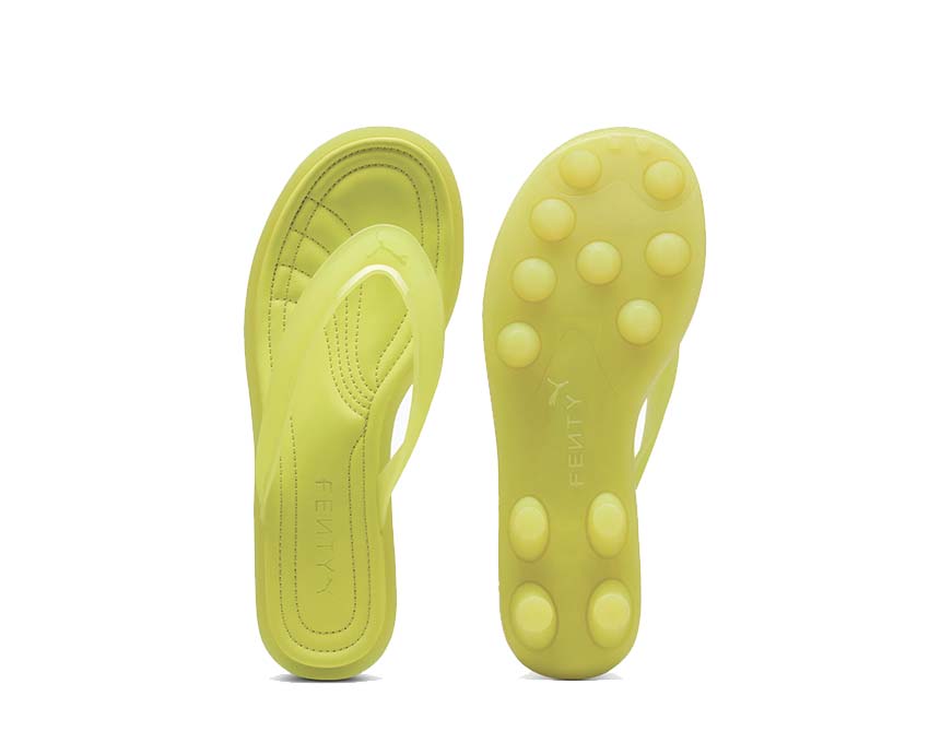 Puma x Fenty Cat Cleat Jelly Lime Sheen detalle — material jelly Fenty