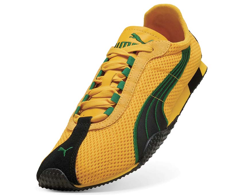 Puma H-Street Yellow vue latérale — cuir jaune basket vintage