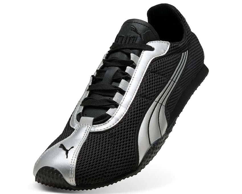 Puma H-Street OG Noir Argent vue latérale — cuir noir silver H-Street OG