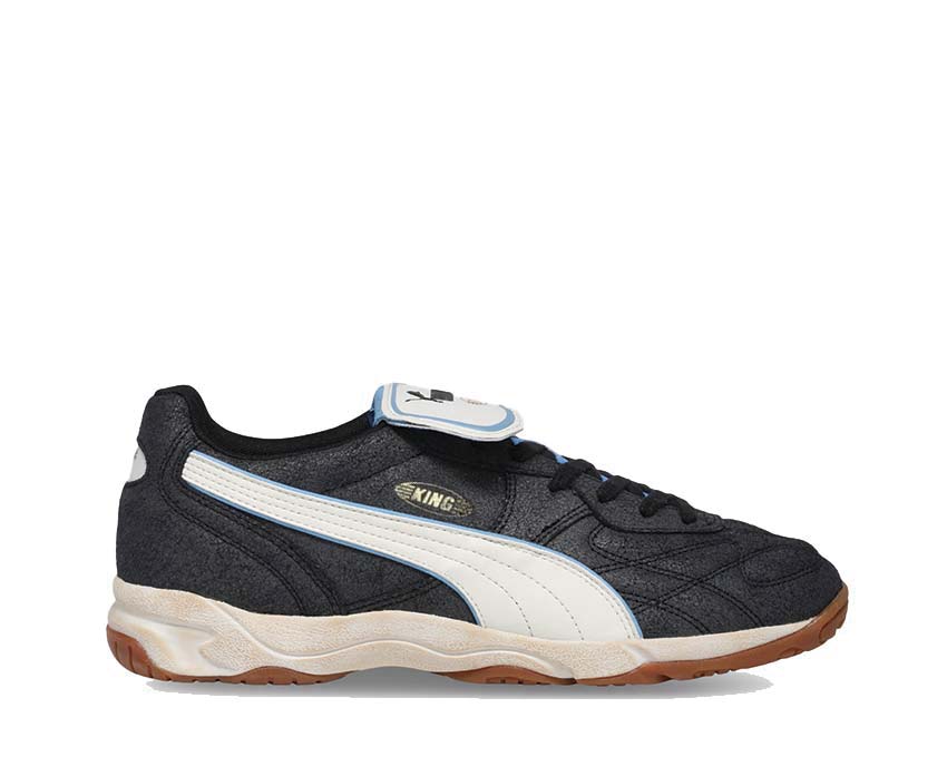 Puma King Indoor D10 Black Warm White — sneaker unisexe indoor noir blanc chaud