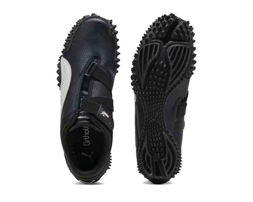 Puma Mostro Perf Black détail — micro-perforations cuir