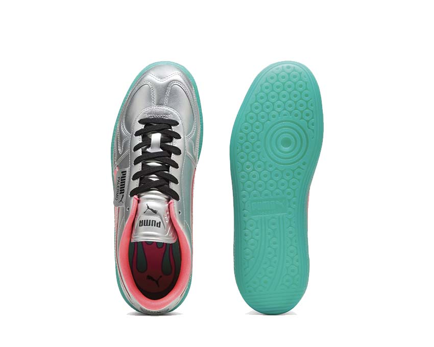 Puma Palermo NewGen Footy Silver Green Detail — Puma-Logo