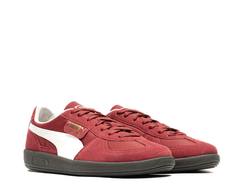 Puma Palermo OG Intense Red Warm White vista lateral — cuero rojo clásico