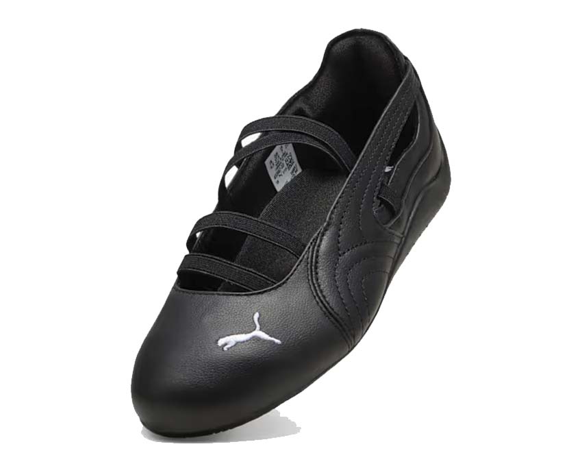Puma Speedcat Ballet LTH Wns Black side view — black leather ballet flat