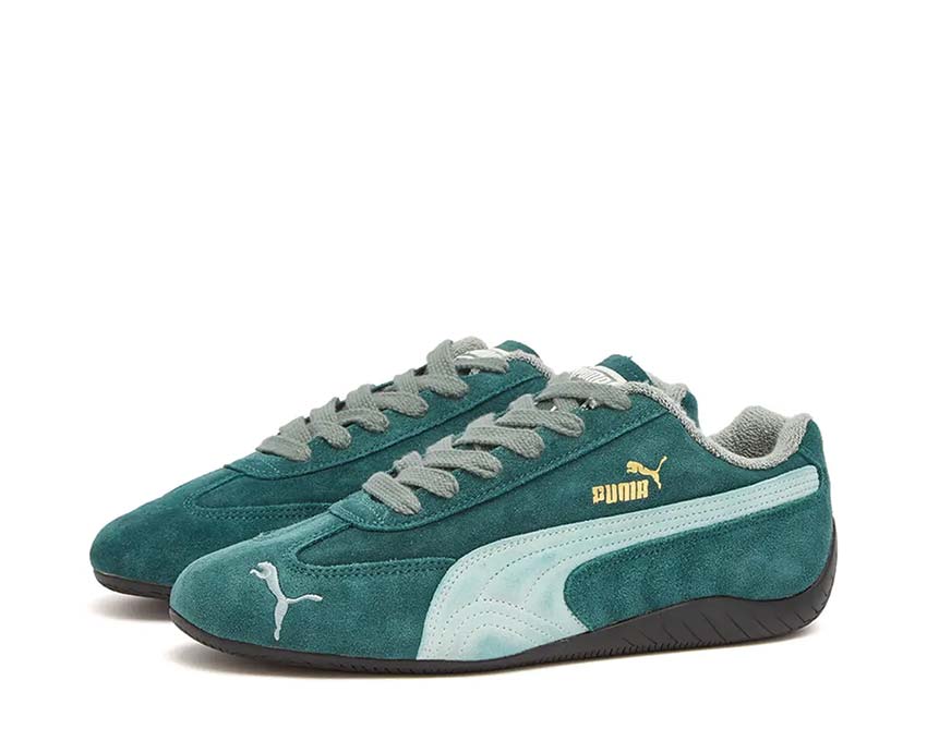 Puma Speedcat NeverWorn V Dark Myrtle vue latérale — suède vert foncé