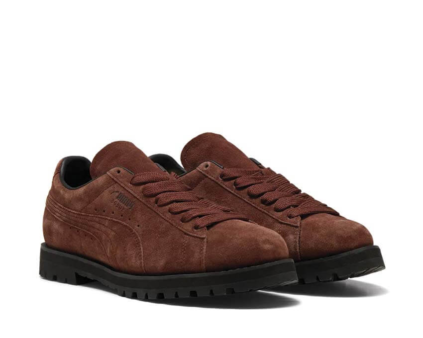 Puma Suede Vibram Chocolat semelle — semelle Vibram robuste daim chocolat