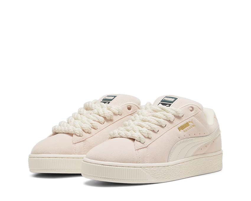 Puma Suede XL Warm White Island Pink vue latérale — daim oversized femme