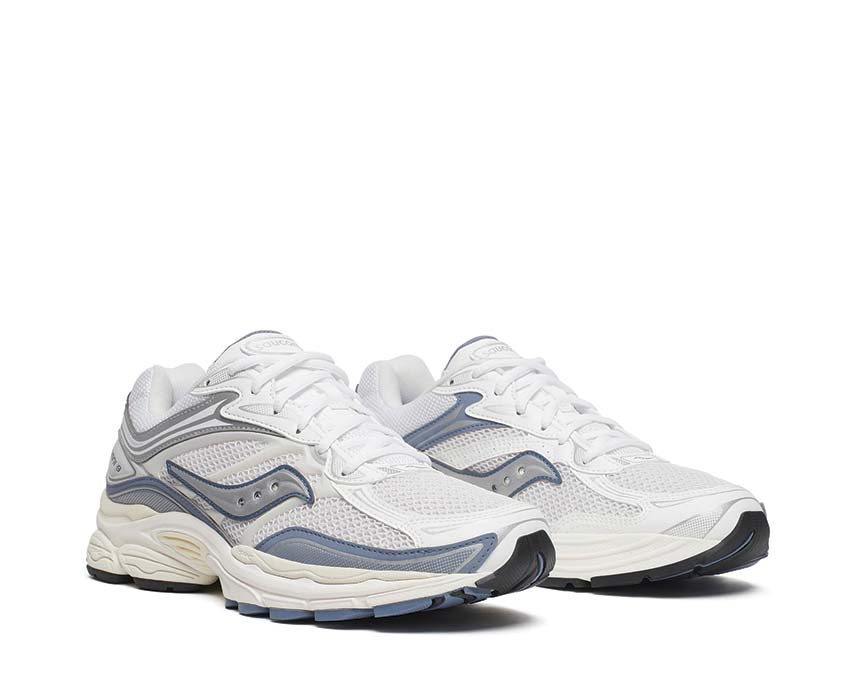 Saucony Progrid Omni 9 XLD Ivory Blue vue latérale — tige mesh respirante