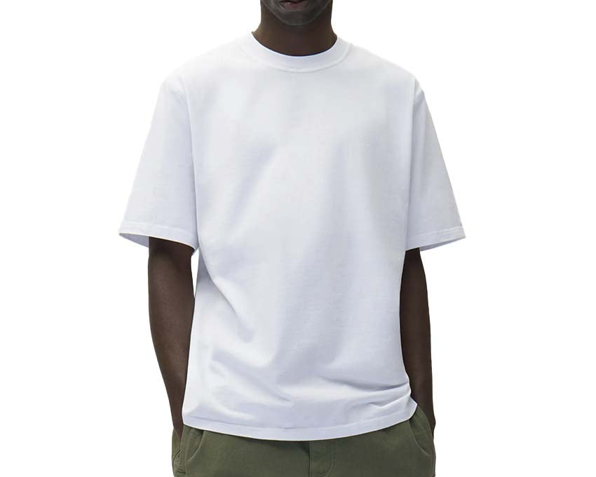 Arte Diels Stitch T-shirt White vue latérale — t-shirt blanc coupe droite