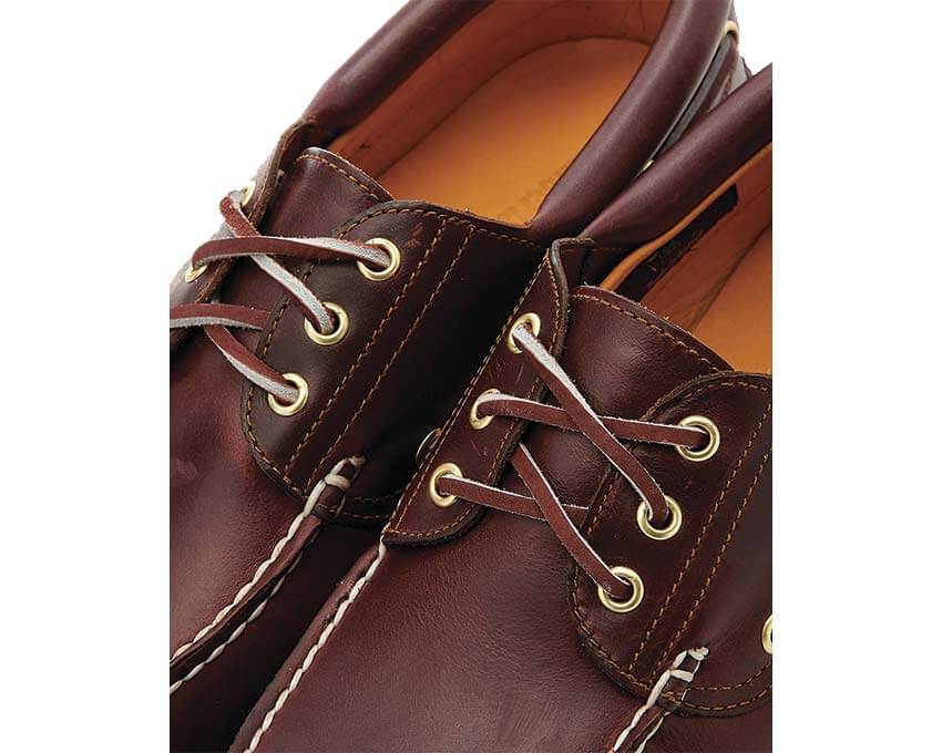 Timberland Authentic Boat Shoe Burgundy vue latérale — profil mocassin bordeaux homme