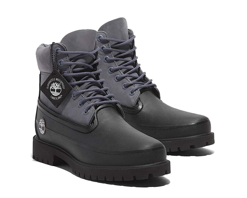 Timberland Premium 6-Inch Waterproof Boot Medium Blue vista lateral — perfil nubuck azul
