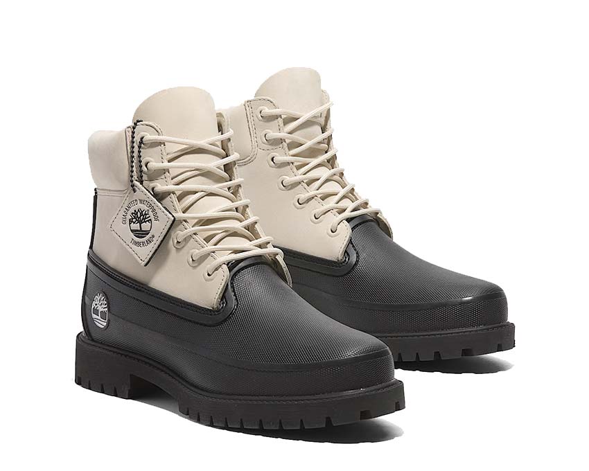 Timberland Premium 6-Inch Waterproof Boot Natural Nubuck Seitenansicht — beiger Nubuk