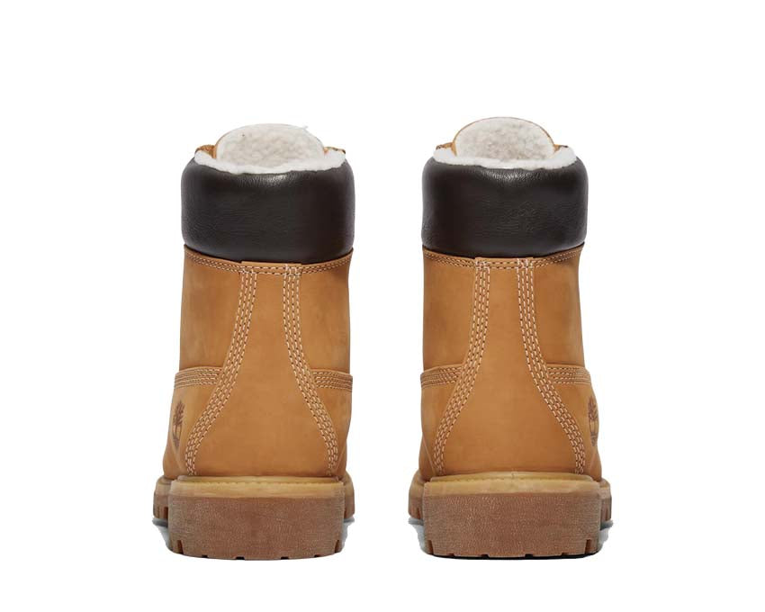 Timberland Premium 6 Inch Waterproof Boot Wheat détail — lacets ronds et col rembourré
