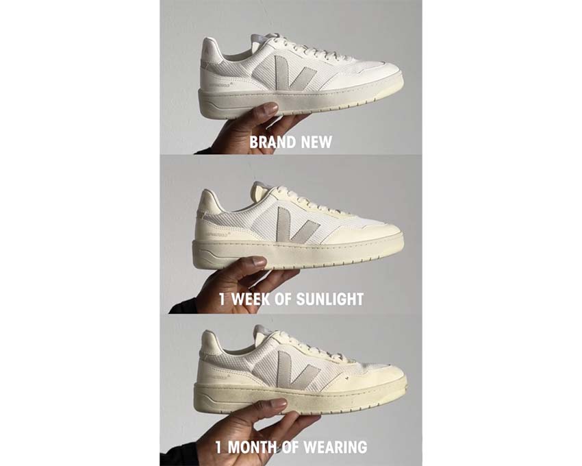 Veja X Asphaltgold Alveomesh Gravel détail — branding Asphaltgold collab
